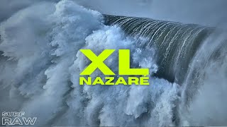 NAZARÉ GOES XL  FIRST BIG SWELL OF THE SEASON  epic drone view [upl. by Anirda984]