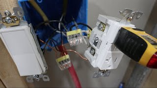 Easiest Way To Wire a Light Switch and GFCI Outlet In the Same Box [upl. by Dublin590]