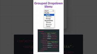 Grouped Dropdown Menu htmlcss frontend [upl. by Ecyac]