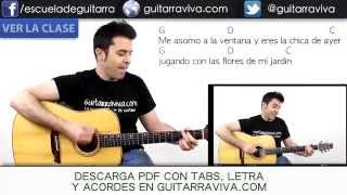 Tocar guitarra Chica de Ayer en guitarra con acordes y ritmo tutorial [upl. by Aisad868]