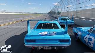 Gran Turismo 7  Plymouth Superbird Nascar quotRichard Pettyquot  Custom Race Daytona TriOval 4K PS5 [upl. by Devitt762]