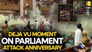 Parliament Security Breach Lok Sabha security breach on 22nd parliament attack anniversary  WION [upl. by Lance]