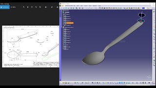 CATIA V5  SURFACE TUTORIAL  MODELLING A SPOON [upl. by Airuam]