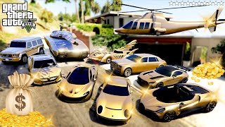 GTA 5  Stealing 100000000 Super Gold Cars with Franklin  GTA V Real Life Cars 32 [upl. by Galvin]