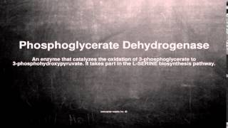 Medical vocabulary What does Phosphoglycerate Dehydrogenase mean [upl. by Ramu]