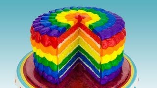 Rainbow Cake How to Make a Rainbow Cake by Cookies Cupcakes and Cardio [upl. by Cayser]