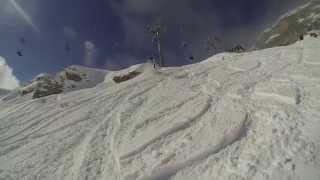 Massive Double Backflip Crash  Crans Montana 2014  Freeski POV Series [upl. by Ayanad]