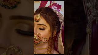 bridal eye makeup with red and golden dress [upl. by Nymassej]