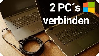 2 PCs mit LAN Kabel verbinden zwei Laptops miteinander verbinden [upl. by Derayne]