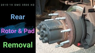 201519 GMC 3500HD Rear Rotor removal and Brake pads [upl. by Edrick]