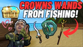 Wizard101 Top 13 Crowns Wands You Can Fish For [upl. by Idalina]