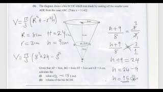 Volume of the frustum ECZ 2022 [upl. by Nebur]