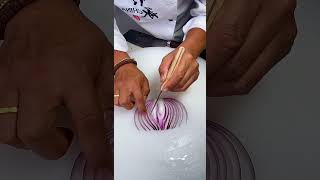 Onion 🧅 Carving Cutting design skill And Decorations Ideas In My Kitchen [upl. by Arayt]