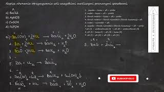 Napisz równania otrzymywania soli wszystkimi możliwymi sposobami a BaCl2 b AgNO3 c CuSO4 d FePO4 [upl. by Finn]