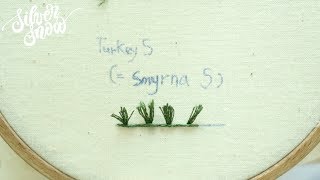 프랑스 자수 터키 스티치 스미르나 스티치 Turkey stitch smyrna stitch hand embroidery stitch tutorial [upl. by Sumaes]