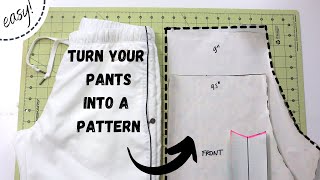 How to turn your PANTS into a pattern  easy tutorial [upl. by Tegirb]