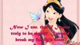 Mulan  Reflection with lyrics Disney [upl. by Akinar]