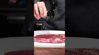 HOW TO GRILL BISON RIBEYE STEAK  Weber Q SHORTS [upl. by Niowtna]