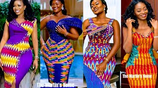 New Ghanaian Traditional Kente Formal Short Gown StylesKente Dress Designs for ladieskitengeviral [upl. by Pirzada]