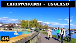 England  4K Walk  Christchurch  Dorset  Town on the South Coast of England [upl. by Mordy264]