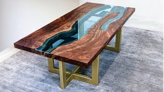 Live Edge River Table  Woodworking HowTo [upl. by Ennaimaj]