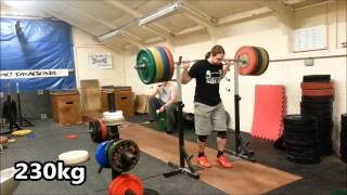 Beltless squats  255kg x 1  223kg x 5 [upl. by Axia980]