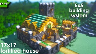 Minecraft 118 DEEPSLATE Fortified House Tutorial EASY 5x5 System [upl. by Gnah]