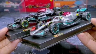 Bburago F1 143 Mercedes AMG W13 E 2022 vs W12 E 2021  Diecast Model Comparison [upl. by Florance]