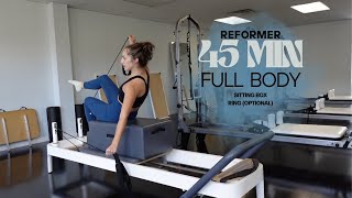 45 MIN FULL BODY PILATES REFORMER WORKOUT  Core Balance amp Strength  Ring Optional amp Box [upl. by Erelia]