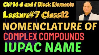 Ch14 Lec7  Nomenclature of Complex Compounds or coordination Compounds Class12 [upl. by Mack420]