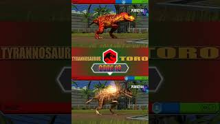 TYRANNOSAURUS VS TORO  JURASSIC WORLD THE GAME [upl. by Lebbie163]