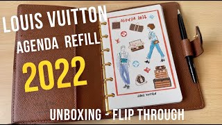 Louis Vuitton Agenda Refill 2022  Unboxing  Flip Through [upl. by Harwin]