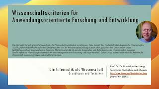 Wissenschaftskriterien für Anwendungsorientierte Forschung und Entwicklung [upl. by Gawen]