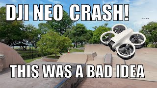 DJI Neo AI tracking at a skate park [upl. by Orpha702]