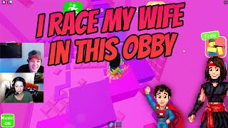 Roblox I RACE MY WIFE THROUGH THIS OBBY [upl. by Yenalem670]