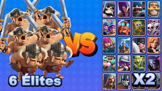 6 BÁRBAROS de ÉLITE vs TODAS LAS CARTAS X2  Clash Royale [upl. by Haskel899]