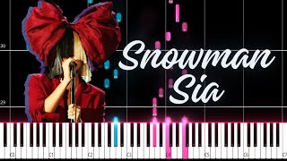 Snowman  Sia PIANO TUTORIAL Sheet in the descriptionsnowman sia piano easypiano [upl. by Rainwater]