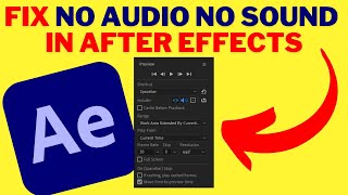 How To FIX NO AudioSound IN After Effects 2024  Best 3 WAYS To FIX No AUDIOSOUND IN After Effects [upl. by Nair]