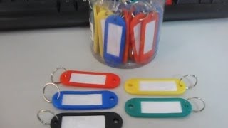 Plastic Key ID Label Tags with Split Ring 402380 [upl. by Ahsilif]