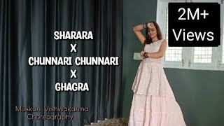 Sharara x Chunnari Chunnari x Ghagra  Mashup song dance  Muskan vishwakarma  Choreography [upl. by Ahsekel]