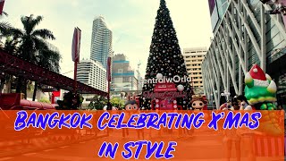 Bangkok Celebrating XMas In Style walk around Bkk food street n Siam Square  Nov 2024 [upl. by Ecital]