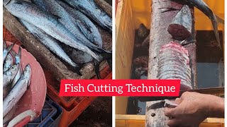 Fish Cutting Technique  Anjal  Honavar [upl. by Ettenot]