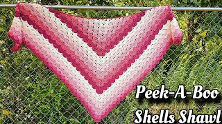 Quick and Easy Crochet Shawl Tutorial  PeekABoo Shell Shawl [upl. by Zach]