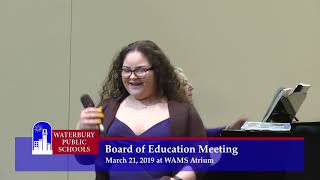 Waterbury Board of Education Meeting  March 21 2019 [upl. by Eniar]