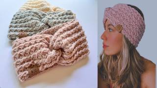 DIADEMATURBANTE TEJIDA A CROCHET PASO A PASO  WINTER HEADBAND Brennys Crochet [upl. by Leopold]