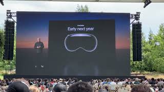 Apple Vision Pro price announcement and crowd reaction [upl. by Nirre]