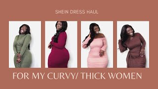 SHEIN DRESS HAUL Affordable dresses for curvy thick women [upl. by Enimajneb897]