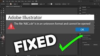 The file is in an unknown format and cannot be opened error fixed How to fix adobe illustrator error [upl. by Laughry464]