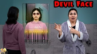 DEVIL FACE  Horror Comedy Family Challenge  Aayu and Pihu Show [upl. by Elumas]