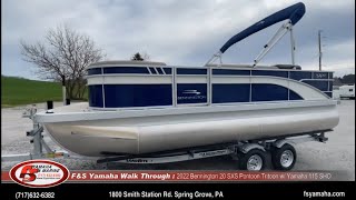 2022 Bennington 20 SXS Pontoon Tritoon w Yamaha 115 SHO F amp S Yamaha and Marine [upl. by Gallard40]